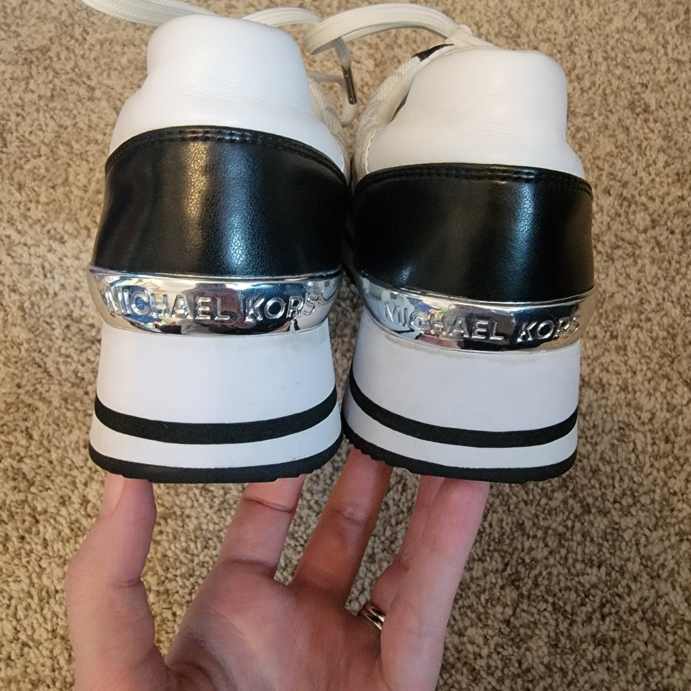 Black and White Monique Michael Kors Platform Sneakers - Picture 7 of 11